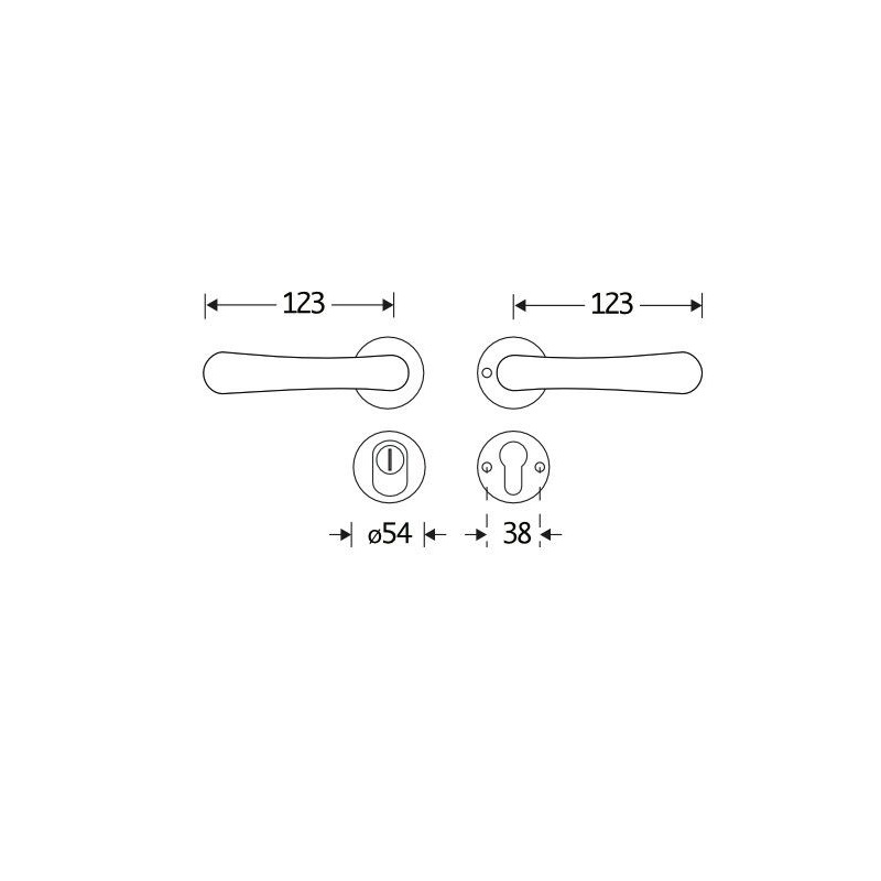 Krukgarnituur Linea-XL elegant zwart SKG W3000.0240.77 - Deurbeslag-en-meer.nl