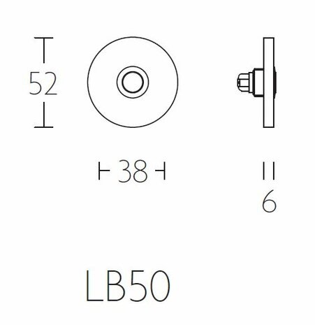 Beldrukker Roestvast staal LB50 rond