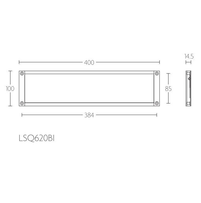 Binnenbriefplaat RVS Square LSQ620BI