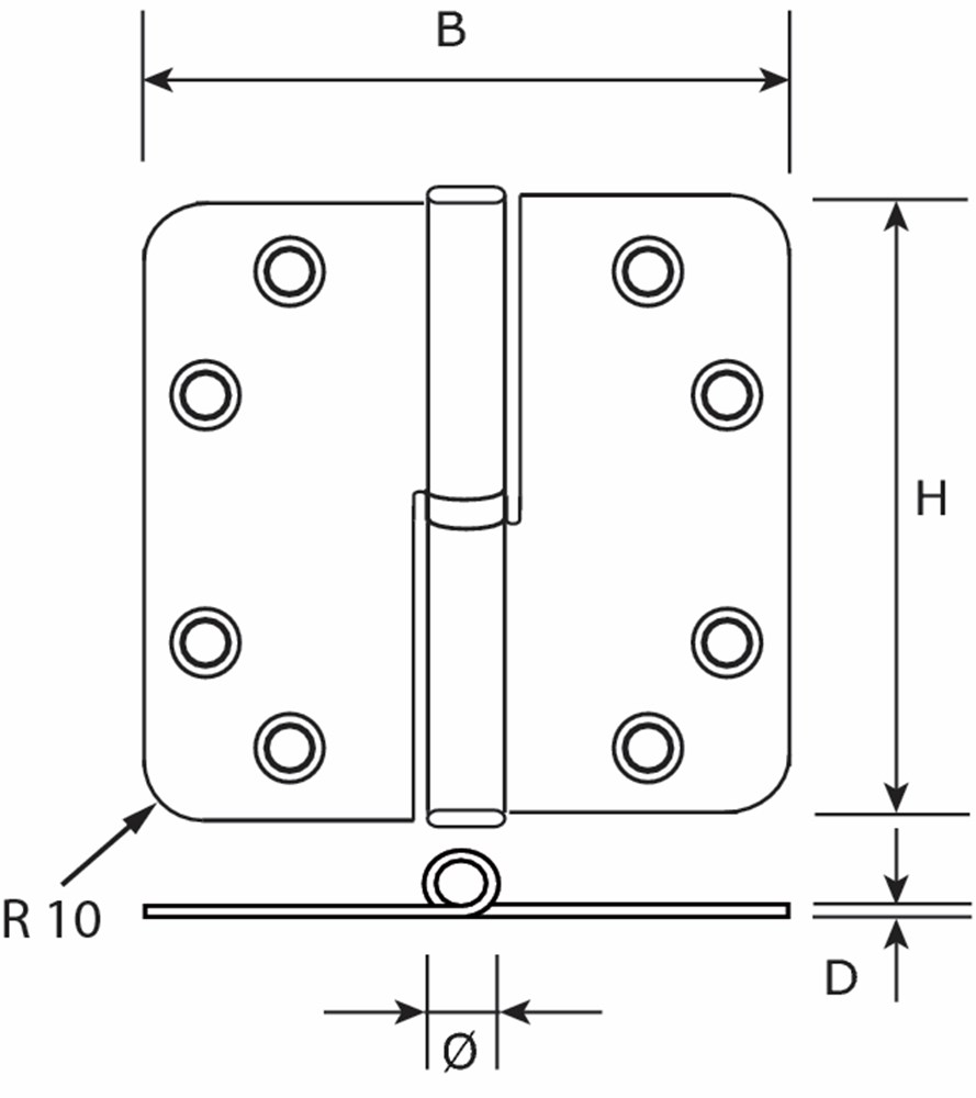 Kogelstiftpaumelle zwart 89x89mm SKG*** Links - Deurbeslag-en-meer.nl