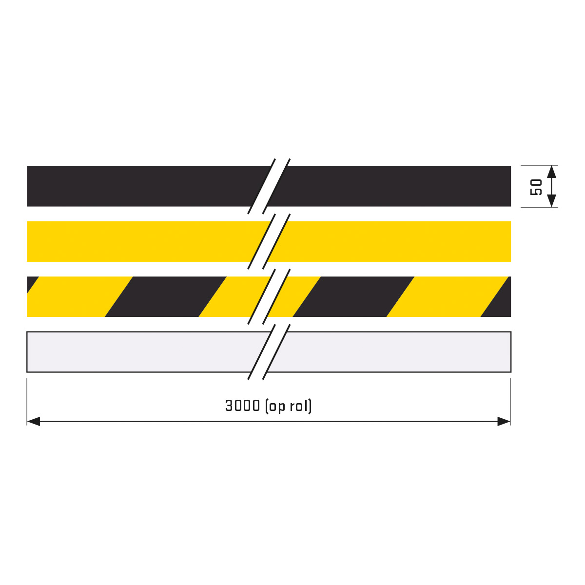 Antislip Sticker Zwart Op rol 3000x50 mm SecuCare - Deurbeslag-en-meer.nl