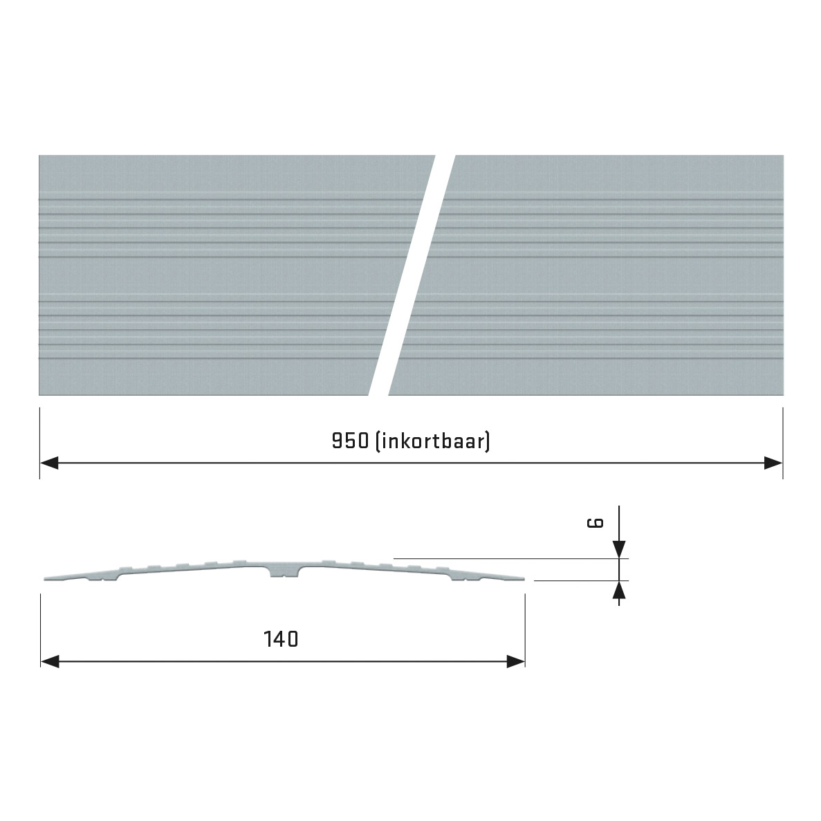 Drempelvervanger 950x140 mm SecuCare Brons - Deurbeslag-en-meer.nl