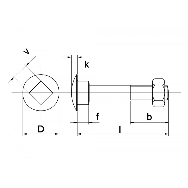 Slotbout met moer en ring Zwart M5x30 (25 stuks)