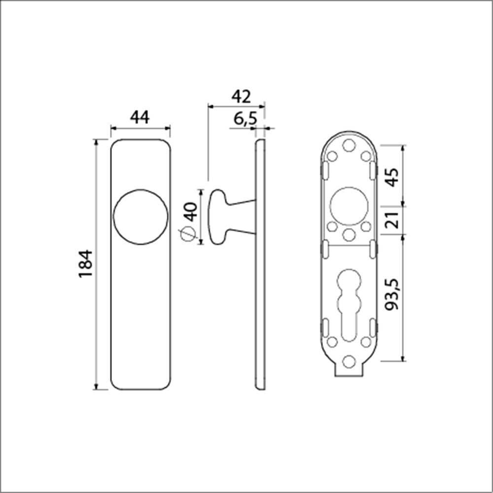 AMI Knopschild klik 185/44 F1 blind