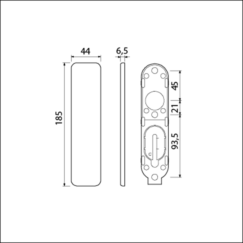 AMI Kortschild klik 185/44 F1 geheel blind