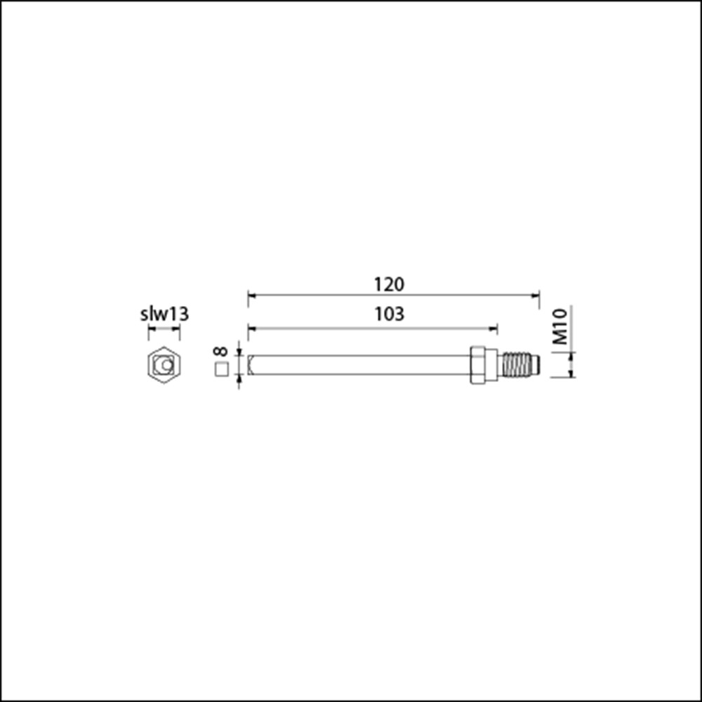 Wisselstift AMI met lager 8x120mm tbv deurdikte 56mm