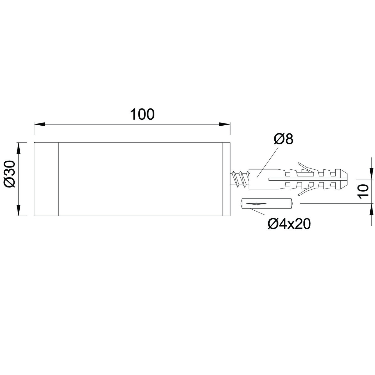 Tek Deurbuffer RVS 30x100mm KWS 2072.82 - Deurbeslag-en-meer.nl