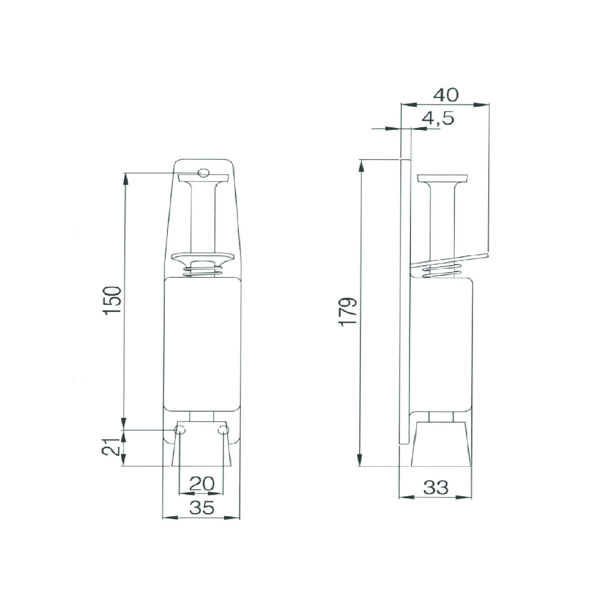 Tek, Deurvastzetter luxe Heavy Duty 40mm Rvs - DVZ VL040 SS Deurbeslag-en-meer