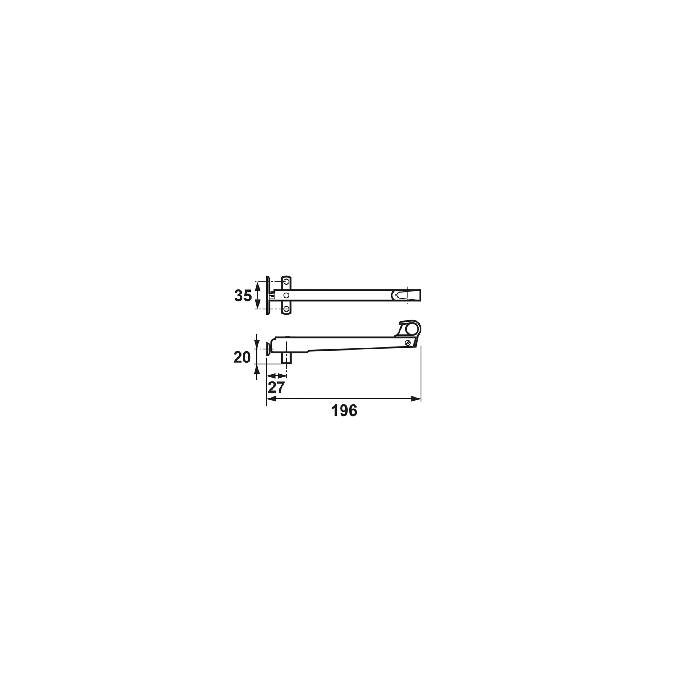 Tek. Axaflex raamuitzetter RVS 24cm links AXA 24803981E - Deurbeslag-en-meer.nl