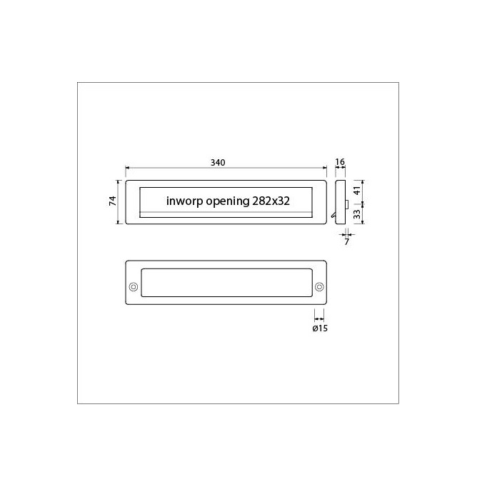 Tek. Briefplaat Climate Comfort EP960 aluminium F1 AMI 400510 - Deurbeslag-en-meer.nl