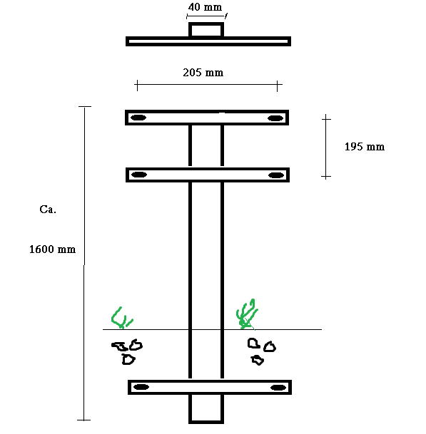 Tek. Brievenbusstatief Allux 1003 Hardbrass - Deurbeslag-en-meer.nl