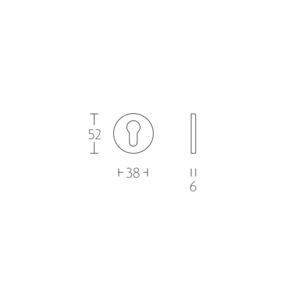 Cilinderplaatje VDS 52x6mm Zwart