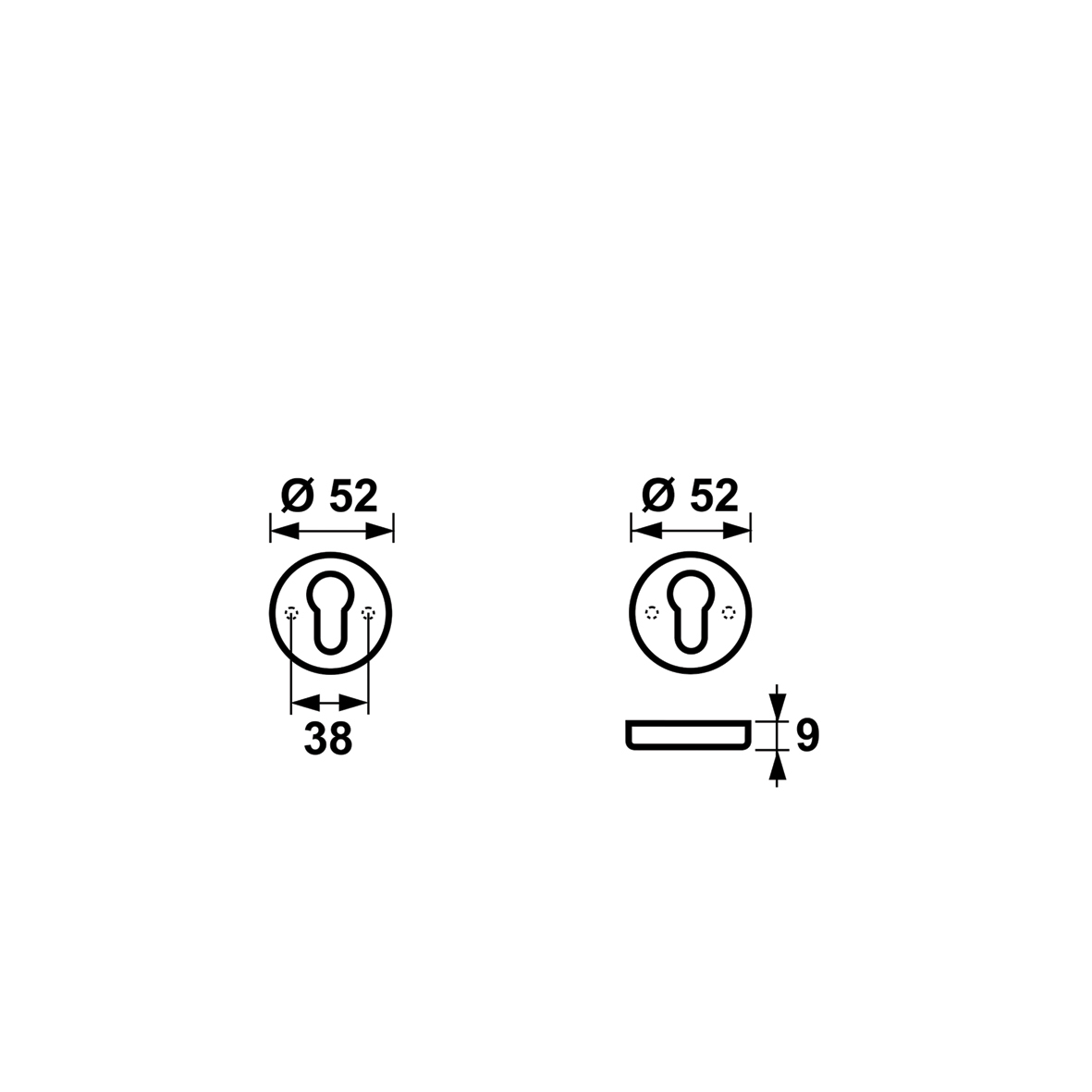 Tek. Cilinderplaatje zwart AXA 6220-Curve F8 62203018E - Deurbeslag-en-meer.nl