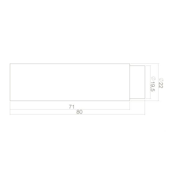 Tek. Deurbuffer Wand zwart 22x80mm Intersteel - Deurbeslag-en-meer.nl