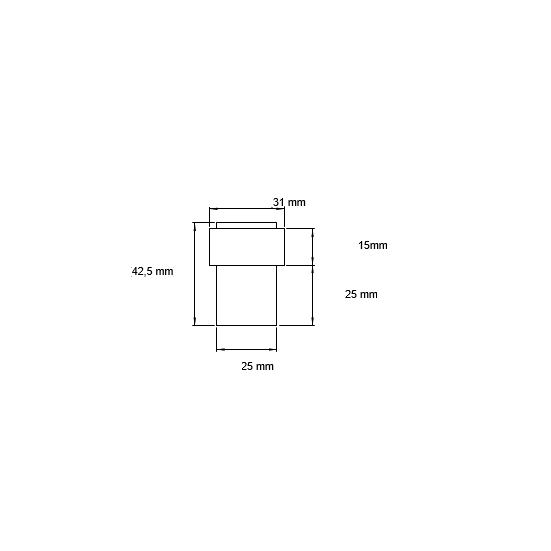 Tek. Deurbuffer vierkant RVS 31x31x42mm EZ216-71 Karcher Design - Deurbeslag-en-meer.nl