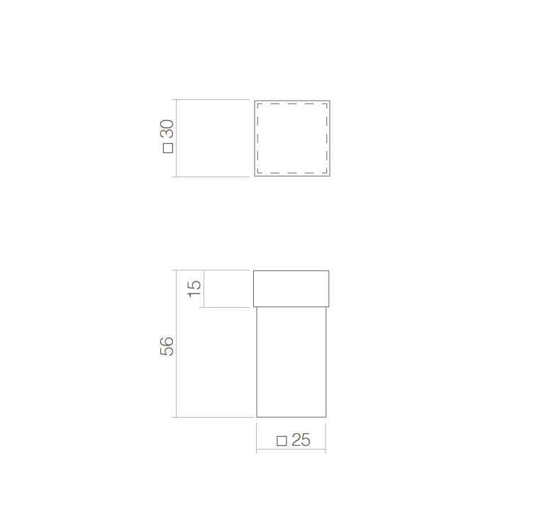 Tek. Deurbuffer vierkant zwart 56x30x30mm Intersteel - Deurbeslag-en-meer.nl