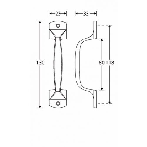 Deurgreep Elegant 155mm Messing Ongelakt