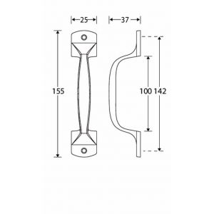 Deurgreep Elegant 155mm Messing Ongelakt