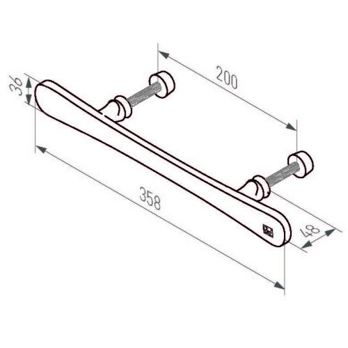 Tek. Deurgreep Pure zwart T-model PMBU 200mm Dauby 9398VO - Deurbeslag-en-meer.nl