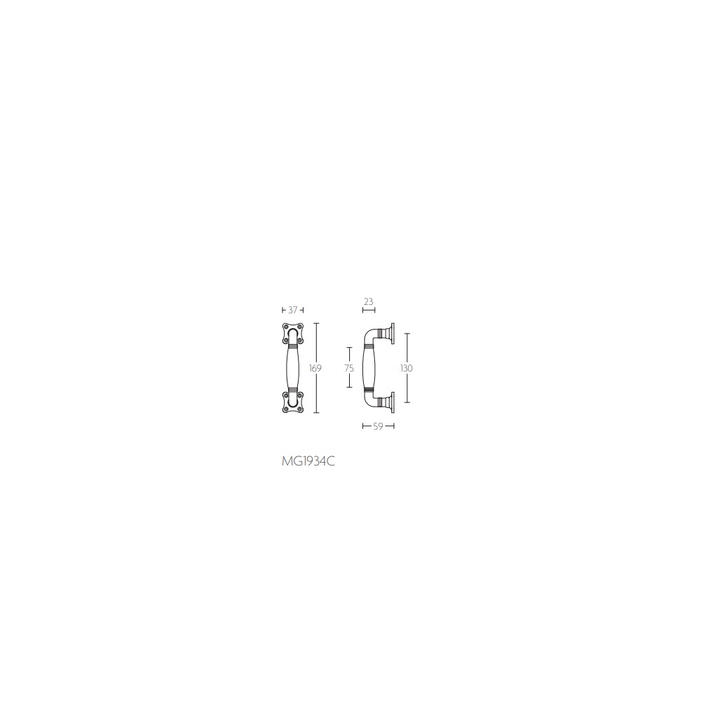 Tek. Deurgreep matnikkel-ebbenhout Formani MG-1934C 0301G015NSEB0 - Deurbeslag-en-meer