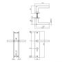 Tek. Deurkruk Bastian antracietgrijs op schild 245x45mm PC55 Intersteel 0029.174329 - Deurbeslag-en-meer.nl