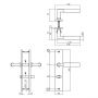 Tek. Deurkruk Bau-Stil antracietgrijs op schild 245x45mm WC63-8 Intersteel 0029.174265 - Deurbeslag-en-meer.nl