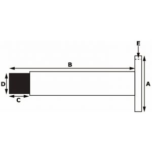 Tek. Deurstopper wand RVS 50x84mm Dulimex 0526.300.1506 - Deurbeslag-en-meer.nl