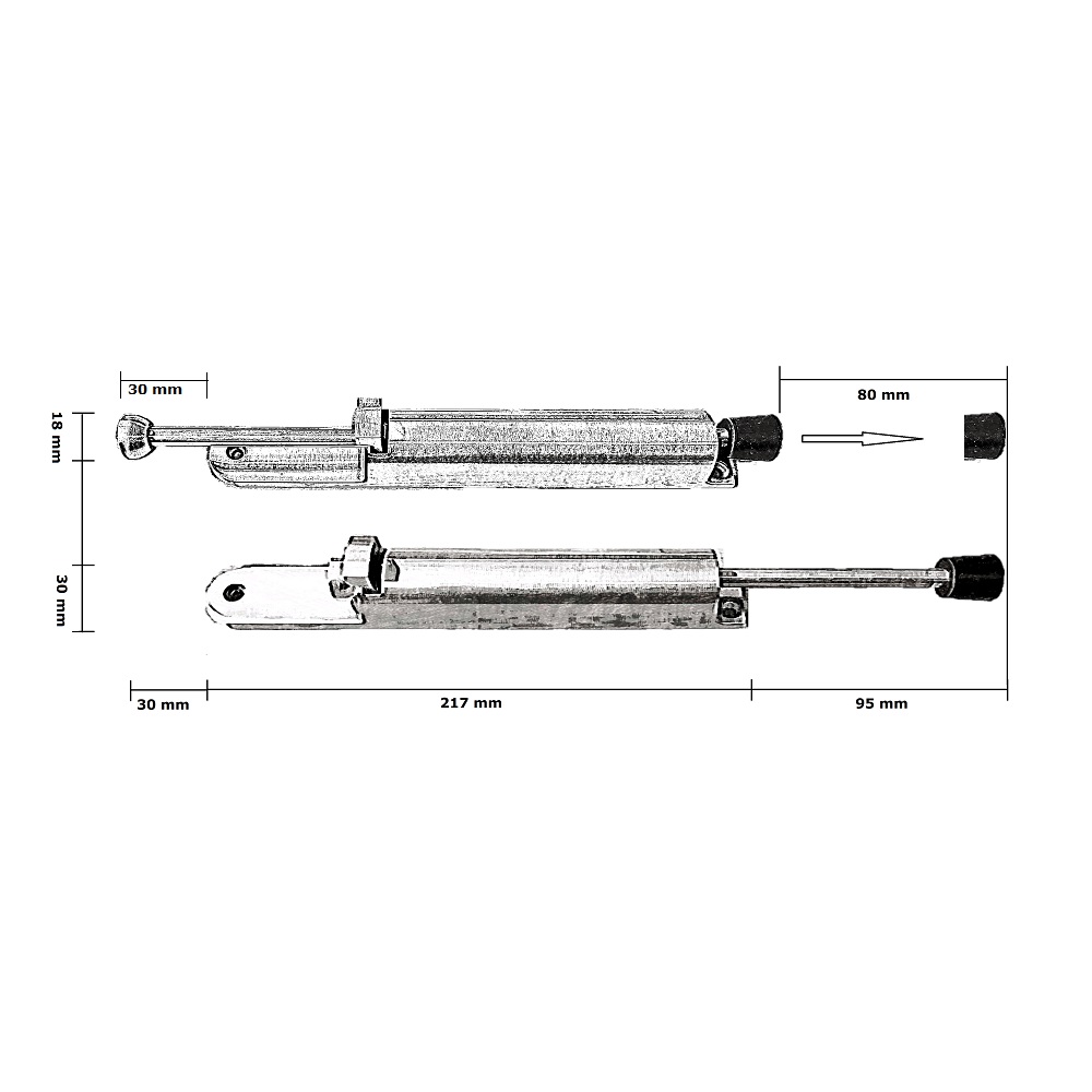 Tek. Deurvastzetter 80mm RVS geborsteld - Deurbeslag-en-meer