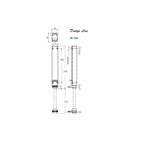 Tek. Deurvastzetter Design wit 120mm Dictator ZE120 4810010 - Deurbeslag-en-meer.nl