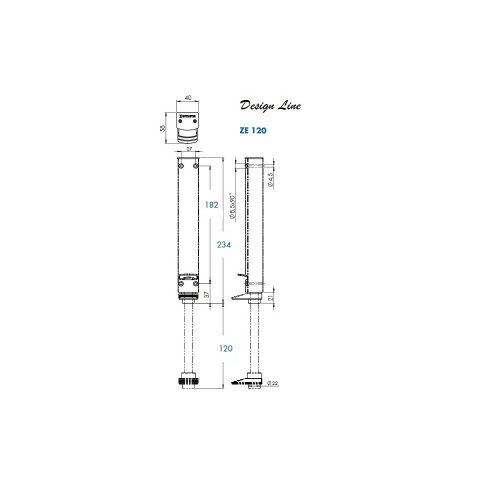 Tek. Deurvastzetter Design zwart 120mm Dictator ZE120 4810020 - Deurbeslag-en-meer.nl