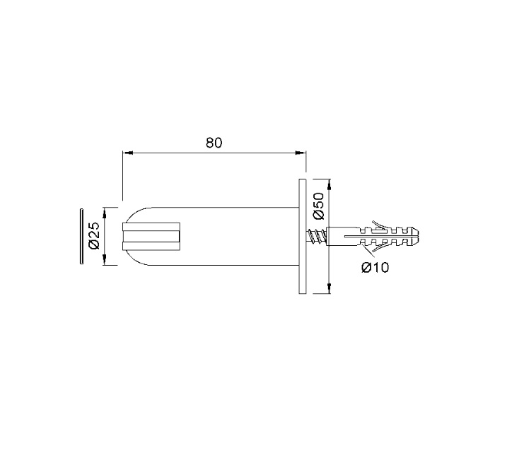 Tek. Deurvastzetter RVS wand met magneet 1018.82 - Deurbeslag-en-meer.nl