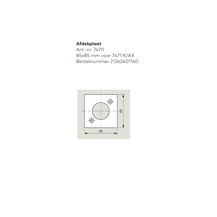 Tek. Dorma afdekplaat 7470 RVS v. draailager - Dorma 21262401140 - Deurbeslag-en-meer.nl