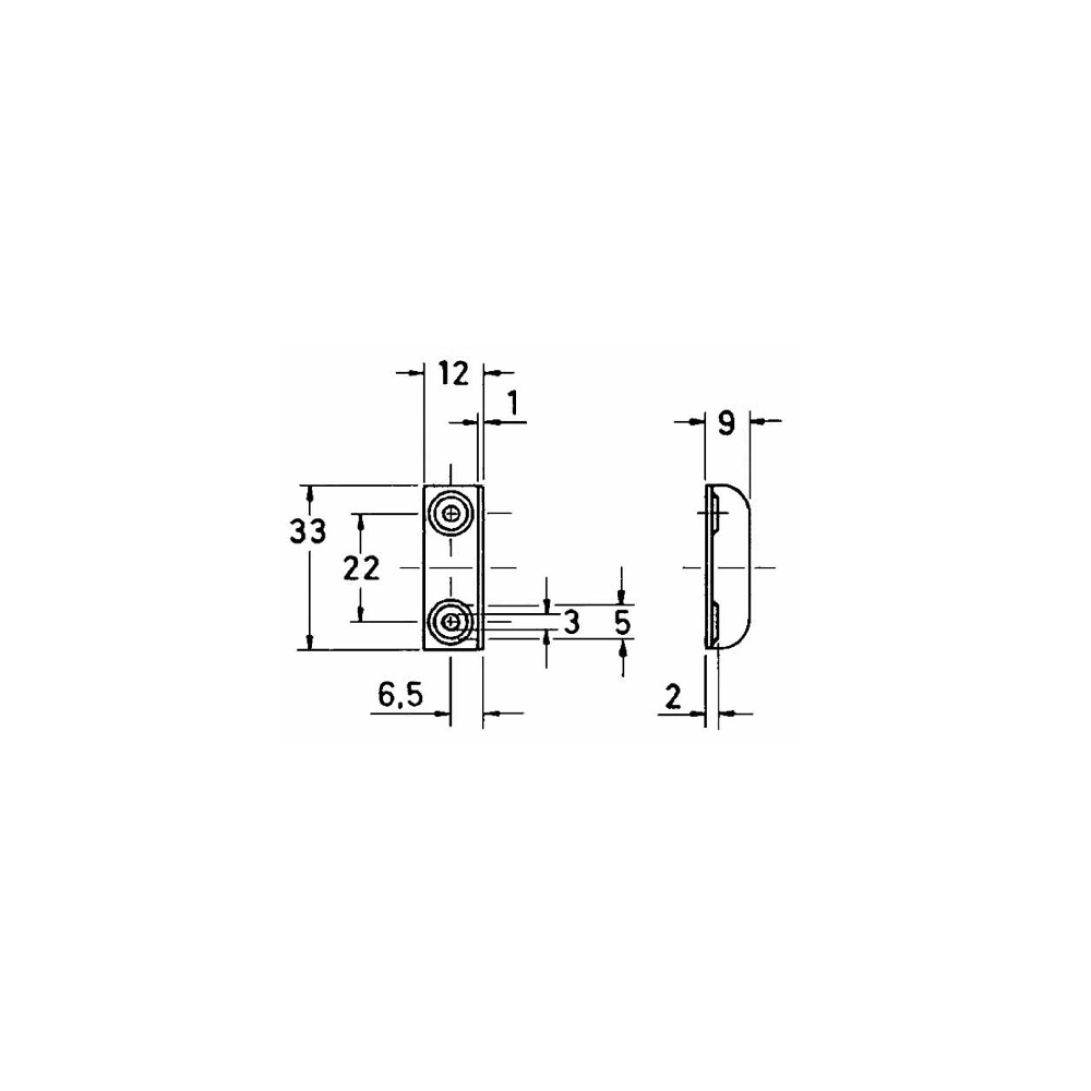 Tek. Hoeksluitplaat 2572 vernikkeld 33x12x9mm - Junie 2572.00002 - Deurbeslag-en-meer