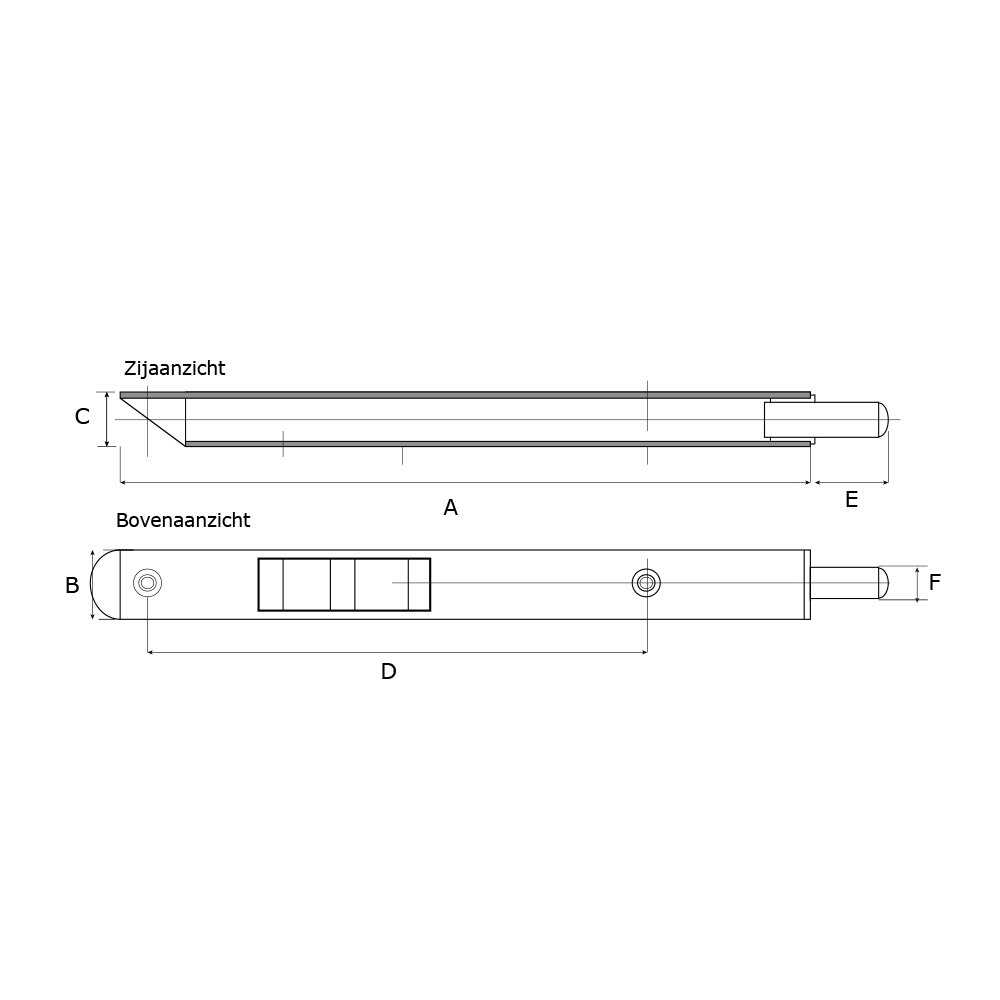 Tek. Kantschuif 892 zwart 200x17mm - Dulimex 0634.017.2006 - Deurbeslag-en-meer