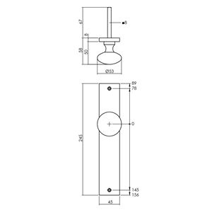 Knopschild mat zwart 245x45mm blind-Deurbeslag-en-meer.nl