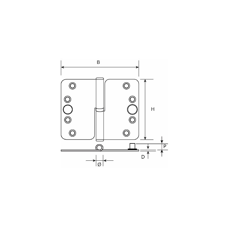 Tek. Kogelpaumelle zwart 89x125mm SKG3 Rechts - Dulimex 6937.234.8912-5 - Deurbeslag-en-meer