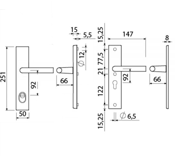 Tek. Krukgarnituur zwart 251_50 PC92 + kruk 374