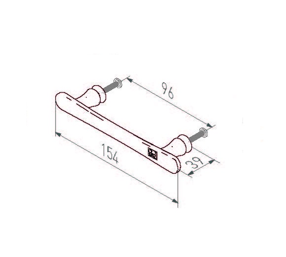 Tek. Meubelgreep Pure zwart T-model PMBU 96mm Dauby 8825VO - Deurbeslag-en-meer.nl