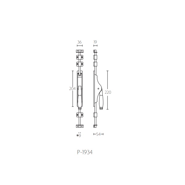 Tek. Pompespagnolet matnikkel-ebbenhout Formani P-19340 1103Z007NSEB0 - Deurbeslag-en-meer