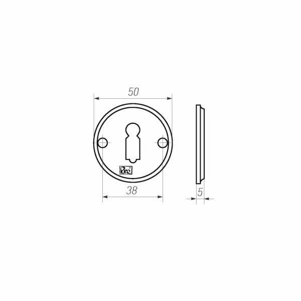 Tek. Sleutelplaatje PURE zwart 50mm 7237 Dauby BB-ROZET 50R VO - Deurbeslag-en-meer.nl