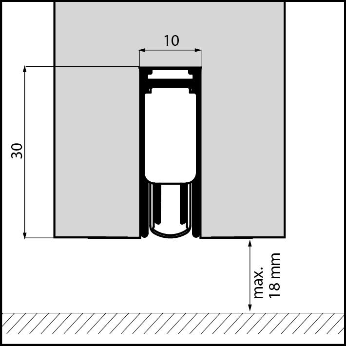 Tek. Valdorpel Ellenmatic Soundproof Slim - Ellen 2038001 - Deurbeslag-en-meer.nl