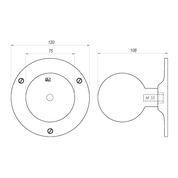 Tek. Voordeurknop Pure zwart PT-70 120mm 11762 Dauby 11760VO - Deurbeslag-en-meer.nl