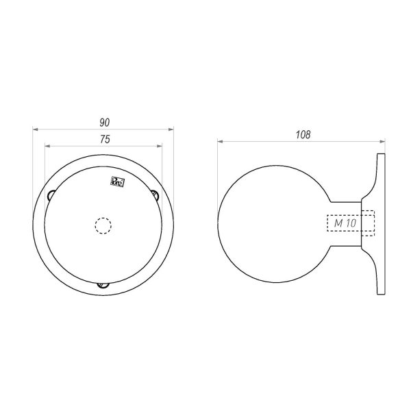 Tek. Voordeurknop Pure zwart PT-70 90mm 11760 Dauby 11760VO - Deurbeslag-en-meer.nl