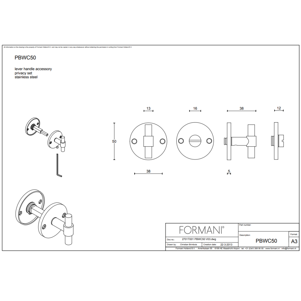 Tek. Wc-sluiting PBWC50 zwart - Formani 2701T001NMXXU - Deurbeslag-en-meer