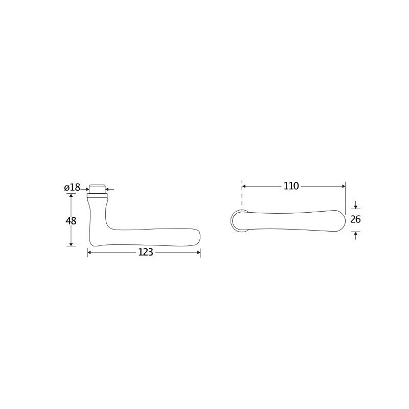 Tek. deurkruk Linea-XL elegant zwart 00.0043.45 - Deurbeslag-en-meer.nl