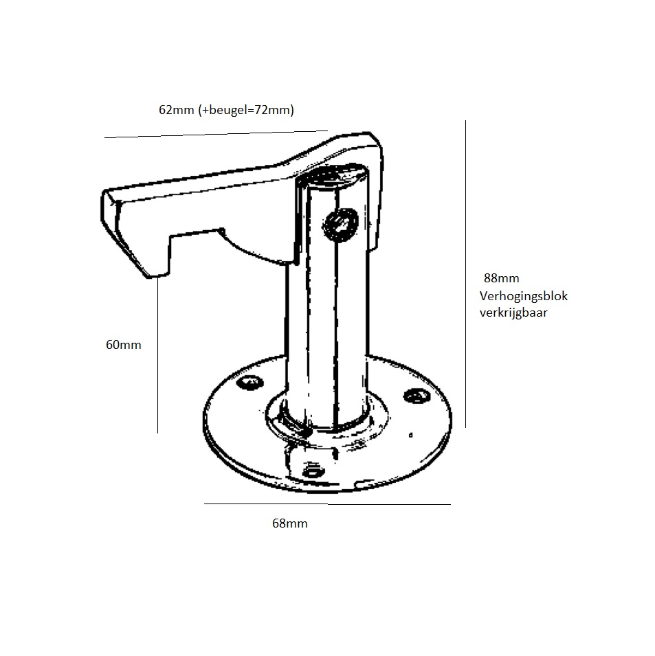 Deurvastzetter VDS1311 vloermodel RVS geborsteld incl. sluithaak