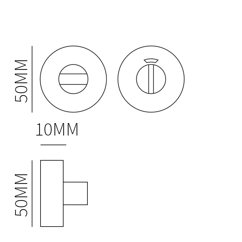 WC-sluiting 8mm variorond Puurzwart