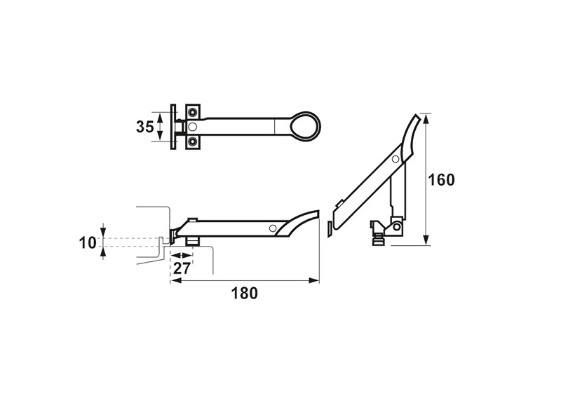 Axaflex raamuitzetter RVS 16cm tbv smal raamhout 26401081E - Deurbeslag-en-meer.nl