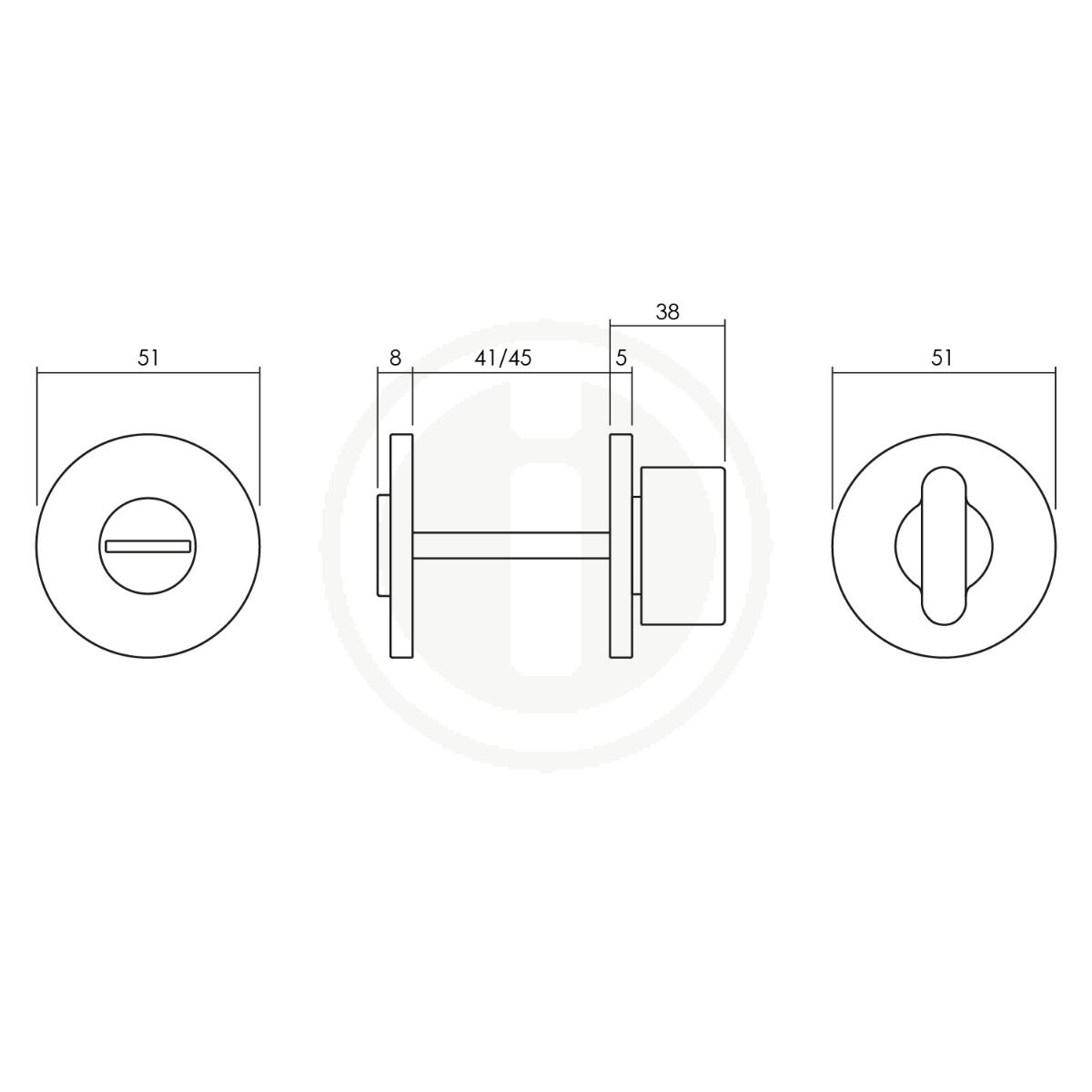 WC-sluiting Olivari rond chroom mat