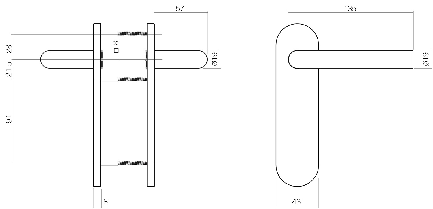 tek. Kruk brandvertragend op schild blind RVS -Intersteel 0035.077411 -Deurbeslag-en-meer.nl